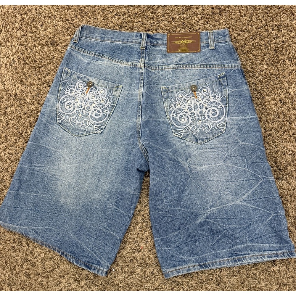 Vintage Phat Farm Classics Jean Shorts Hip Hop Navy Blue Mens Size 36x13